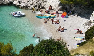 Lučišća beach on the island Hvar, Dalmatia, Croatia