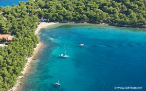 Soline beach near Vrboska on the island Hvar, Dalmatia, Croatia